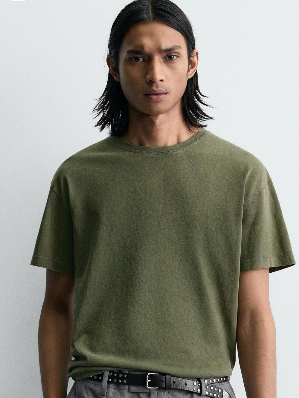 Zara Olive Green Short Sleeve Crewneck Tee